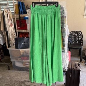 Vibrant Green Wide-Leg Pants